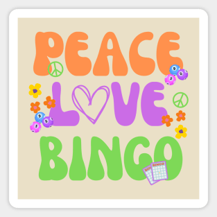 Funny Bingo Gift Peace Love Bingo Magnet